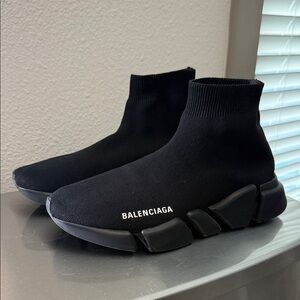 WOMEN'S SPEED 2.0 RECYCLED KNIT SNEAKER IN BLACK BALENCIAGA